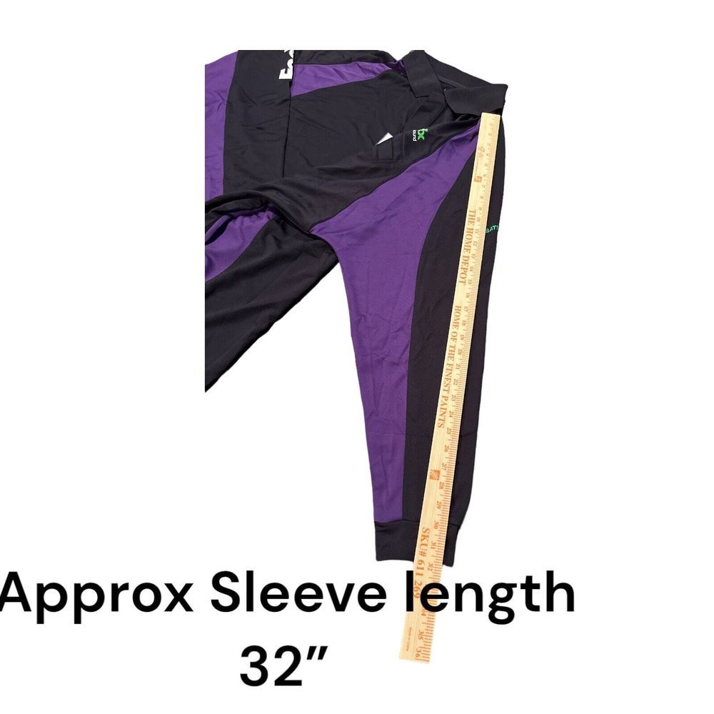 FedEx Mens Polo Stan Herman Size Large Navy Purple Green Long Sleeve Logo - Picture 7 of 11